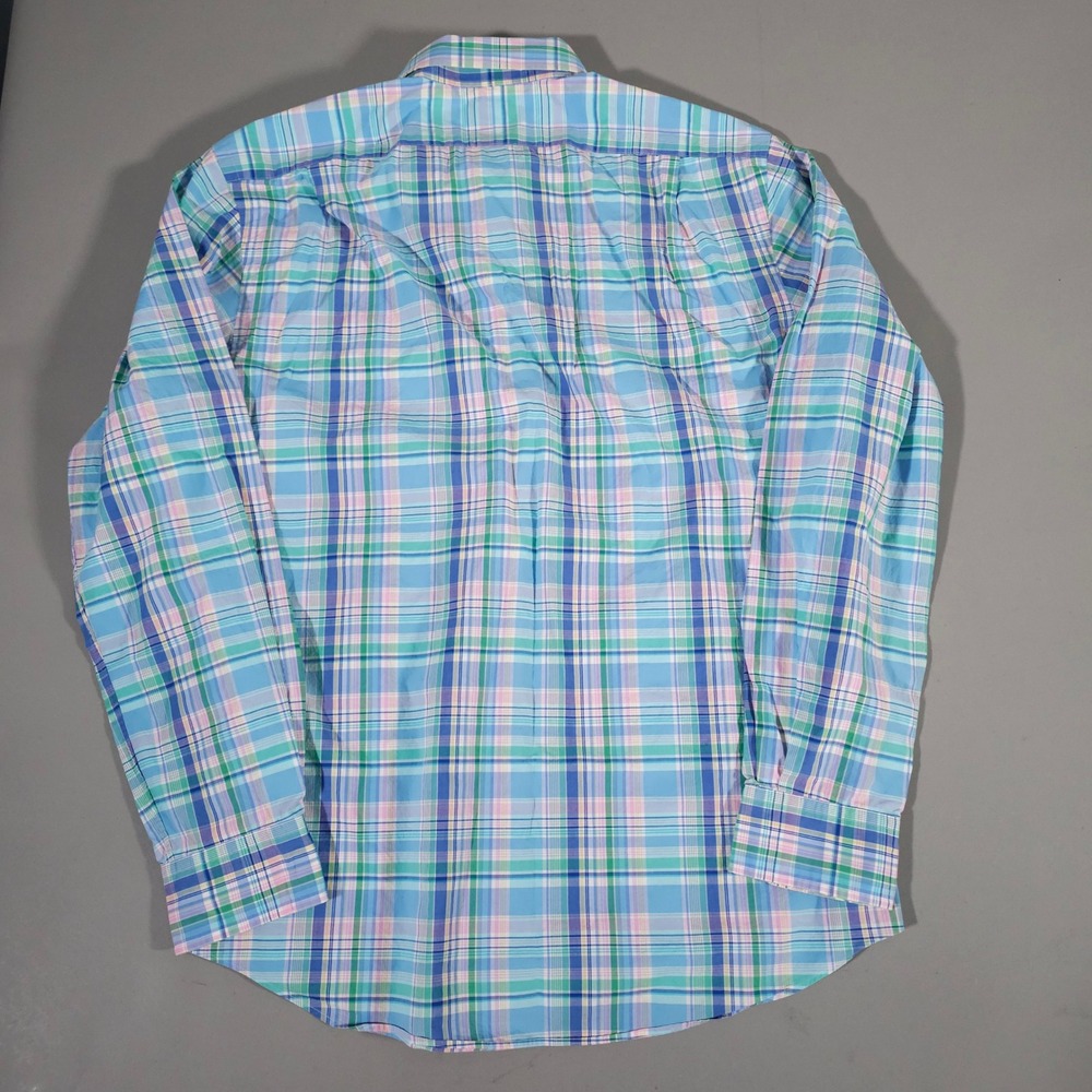 Polo Ralph Lauren Button Down Mens XL Blue Green Pink Plaid Slim Fit Stretch - Picture 7 of 7